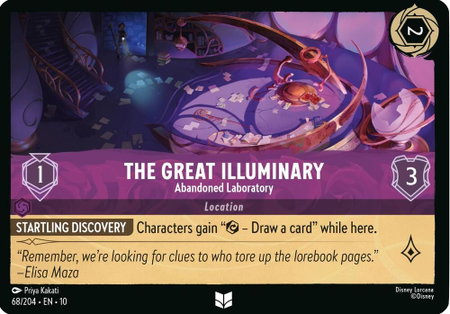 The Great Illuminary - Abandoned Laboratory trading card from Whispers in the Well The Great Illuminary - Abandoned Laboratory - Whispers in the Well Disney Lorcana trading card