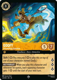 Goofy - Galumphing Gumshoe - Whispers in the Well (10) #24/204 - Super Rare Disney Lorcana Trading Card