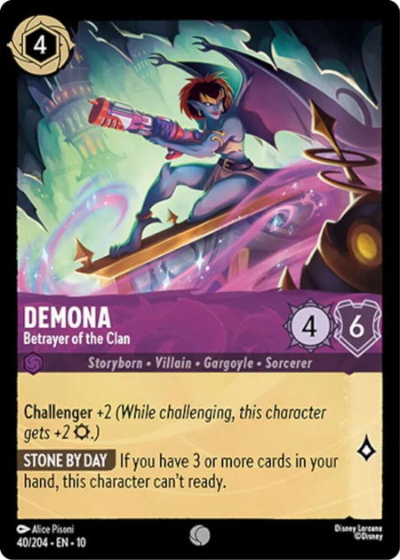 Demona - Betrayer of the Clan trading card from Whispers in the Well Demona - Betrayer of the Clan - Whispers in the Well Disney Lorcana trading card