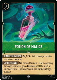 Potion of Malice - Whispers in the Well (10) #98/204 - Super Rare Disney Lorcana Trading Card