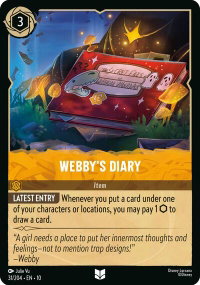 Webby's Diary - Whispers in the Well (10) #31/204 - Uncommon Disney Lorcana Trading Card