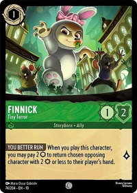Finnick - Tiny Terror - Whispers in the Well (10) #74/204 - Common Disney Lorcana Trading Card