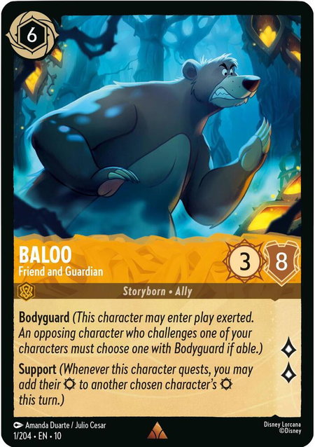 Baloo - Friend and Guardian - Whispers in the Well Disney Lorcana trading card