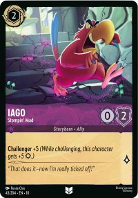 Iago - Stompin' Mad - Whispers in the Well (10) #43/204 - Uncommon Disney Lorcana Trading Card
