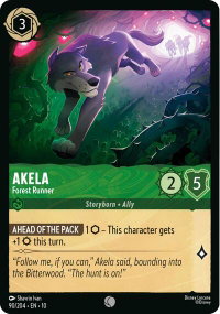 Akela - Forest Runner - Whispers in the Well (10) #90/204 - Common Disney Lorcana Trading Card
