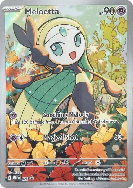 Meloetta - 026 trading card from ME: Mega Evolution Promo Meloetta - 026 - ME: Mega Evolution Promo Pokémon trading card