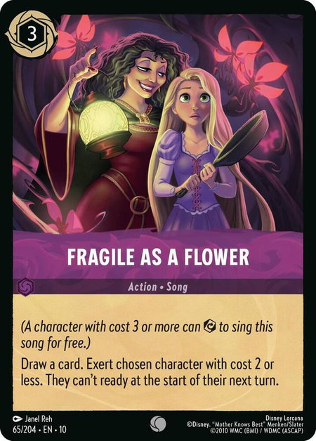 Fragile as a Flower trading card from Whispers in the Well Fragile as a Flower - Whispers in the Well Disney Lorcana trading card
