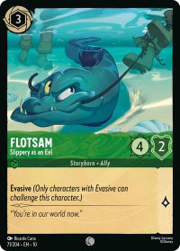 Flotsam - Slippery as an Eel - Whispers in the Well (10) #71/204 - Common Disney Lorcana Trading Card