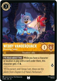 Webby Vanderquack - Knowledge Seeker - Whispers in the Well (10) #9/204 - Uncommon Disney Lorcana Trading Card