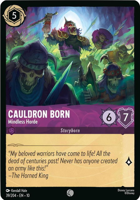 Cauldron Born - Mindless Horde trading card from Whispers in the Well Cauldron Born - Mindless Horde - Whispers in the Well Disney Lorcana trading card