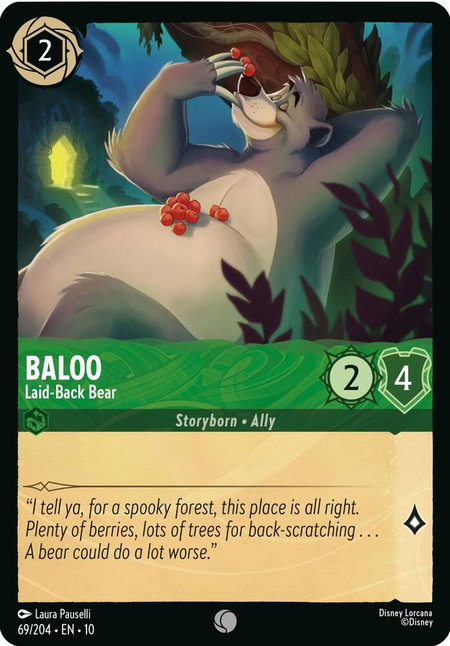 Baloo - Laid-Back Bear trading card from Whispers in the Well Baloo - Laid-Back Bear - Whispers in the Well Disney Lorcana trading card