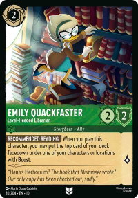 Emily Quackfaster - Level-Headed Librarian - Whispers in the Well (10) #80/204 - Uncommon Disney Lorcana Trading Card