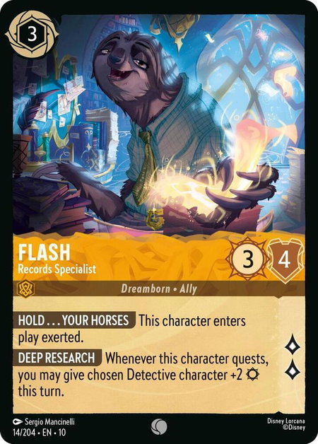 Flash - Records Specialist trading card from Whispers in the Well Flash - Records Specialist - Whispers in the Well Disney Lorcana trading card