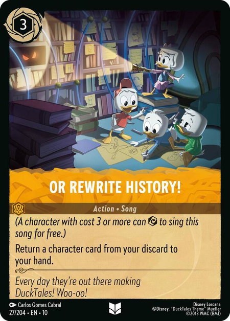 Or Rewrite History! trading card from Whispers in the Well Or Rewrite History! - Whispers in the Well Disney Lorcana trading card