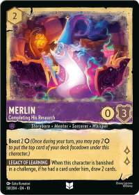 Merlin - Completing His Research - Whispers in the Well (10) #58/204 - Uncommon Disney Lorcana Trading Card