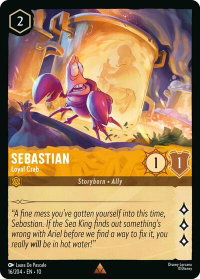 Sebastian - Loyal Crab - Whispers in the Well (10) #16/204 - Rare Disney Lorcana Trading Card