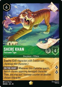 Shere Khan - Fearsome Tiger - Whispers in the Well (10) #88/204 - Legendary Disney Lorcana Trading Card