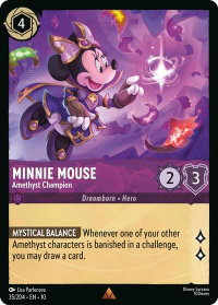 Minnie Mouse - Amethyst Champion - Whispers in the Well (10) #35/204 - Rare Disney Lorcana Trading Card