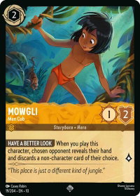 Mowgli - Man Cub - Whispers in the Well (10) #19/204 - Super Rare Disney Lorcana Trading Card