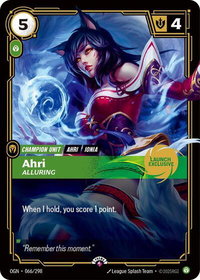 Ahri - Alluring (Launch Exclusive) - Riftbound Promotional Cards (PR) #066/298 - Promo Riftbound Trading Card