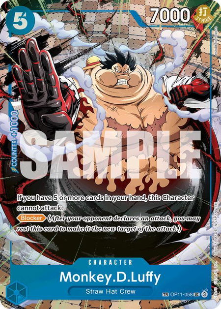 Monkey.D.Luffy - OP11-058 (TR) trading card from Carrying On His Will Monkey.D.Luffy - OP11-058 (TR) - Carrying On His Will One Piece trading card