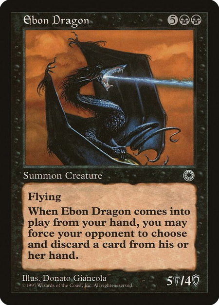 Ebon Dragon - Portal Magic: The Gathering trading card