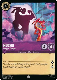 Mushu - Braggin' Dragon - Whispers in the Well (10) #46/204 - Common Disney Lorcana Trading Card