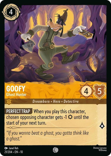 Goofy - Ghost Hunter trading card from Whispers in the Well Goofy - Ghost Hunter - Whispers in the Well Disney Lorcana trading card
