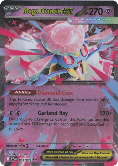 Mega Diancie ex - ME02: Phantasmal Flames Pokémon trading card