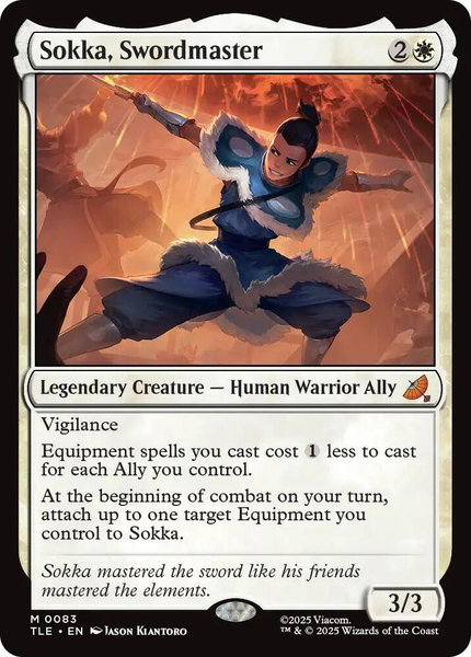 Sokka, Swordmaster trading card from Avatar: The Last Airbender: Eternal-Legal Sokka, Swordmaster - Avatar: The Last Airbender: Eternal-Legal Magic: The Gathering trading card