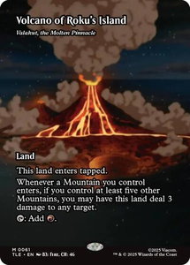 Volcano of Roku's Island - Valakut, the Molten Pinnacle (Borderless) - Avatar: The Last Airbender: Eternal-Legal (TLE) #61 - Mythic Rare Magic: The Gathering Trading Card