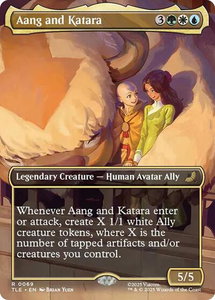 Aang and Katara (Borderless) - Avatar: The Last Airbender: Eternal-Legal (TLE) #69 - Rare Magic: The Gathering Trading Card