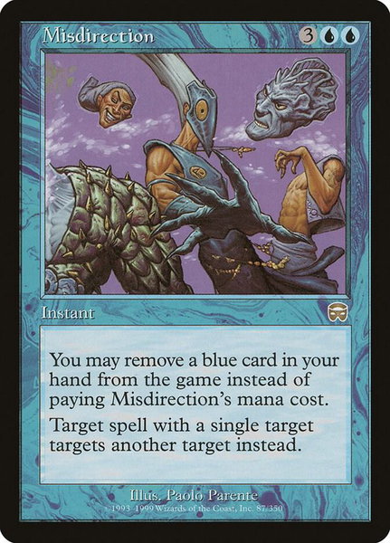 Misdirection trading card from Mercadian Masques Misdirection - Mercadian Masques Magic: The Gathering trading card