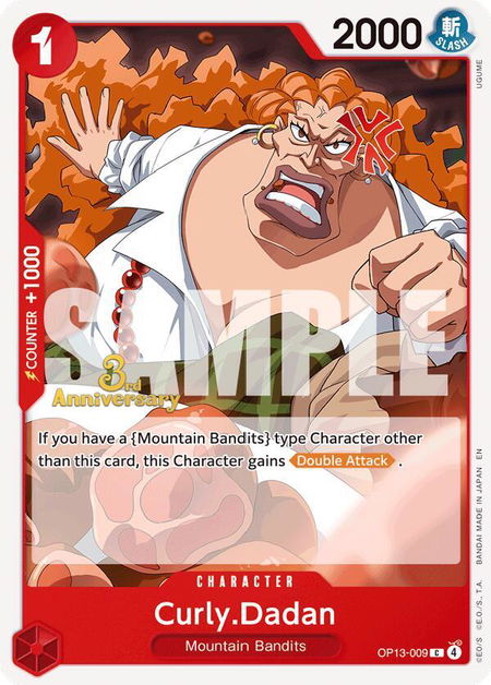 Curly.Dadan - Carrying On His Will: 3rd Anniversary Tournament Cards One Piece trading card