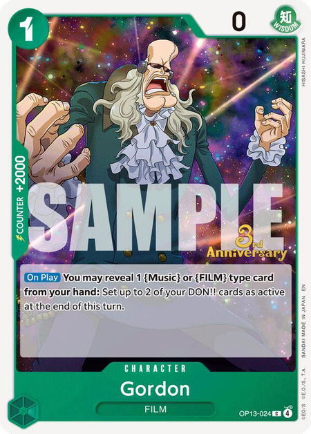 Gordon - Carrying On His Will: 3rd Anniversary Tournament Cards One Piece trading card