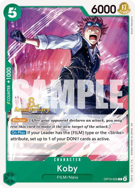 Koby - Carrying On His Will: 3rd Anniversary Tournament Cards One Piece trading card