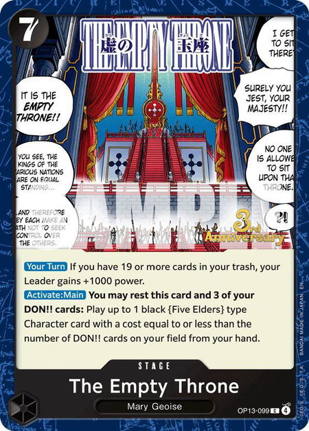 The Empty Throne - Carrying On His Will: 3rd Anniversary Tournament Cards One Piece trading card