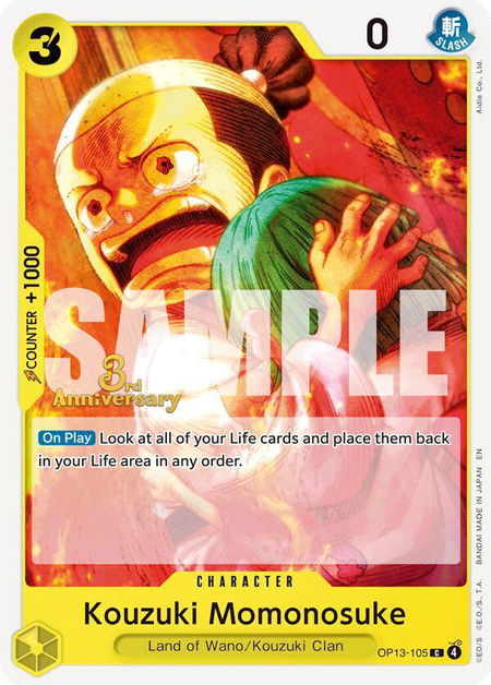 Kouzuki Momonosuke - Carrying On His Will: 3rd Anniversary Tournament Cards One Piece trading card