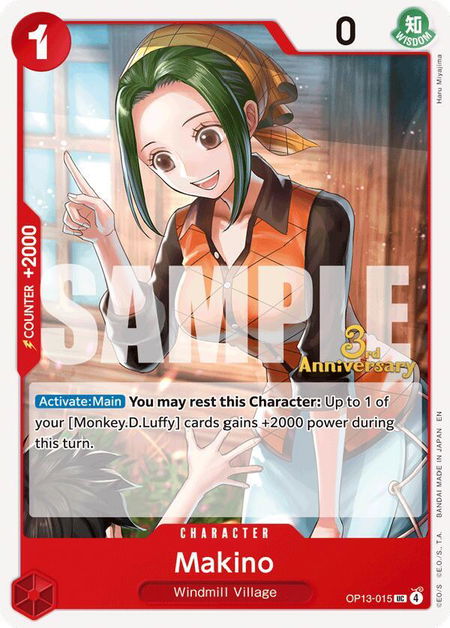 Makino - Carrying On His Will: 3rd Anniversary Tournament Cards One Piece trading card