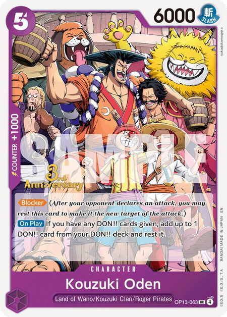 Kouzuki Oden - Carrying On His Will: 3rd Anniversary Tournament Cards One Piece trading card