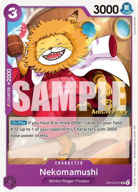 Nekomamushi - Carrying On His Will: 3rd Anniversary Tournament Cards One Piece trading card
