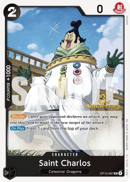 Saint Charlos - Carrying On His Will: 3rd Anniversary Tournament Cards One Piece trading card