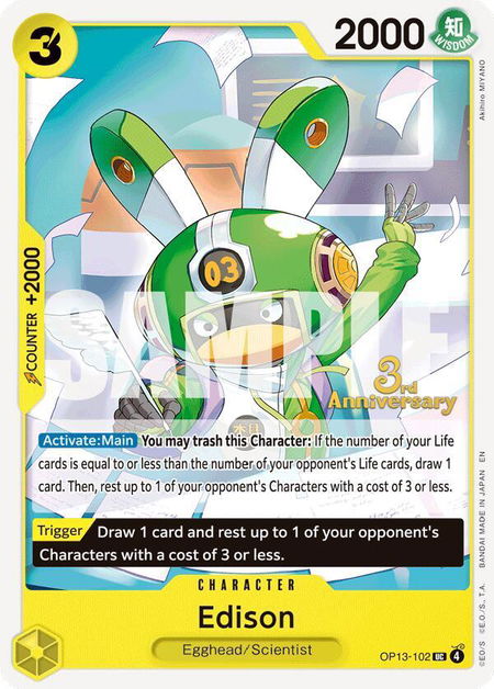 Edison - Carrying On His Will: 3rd Anniversary Tournament Cards One Piece trading card