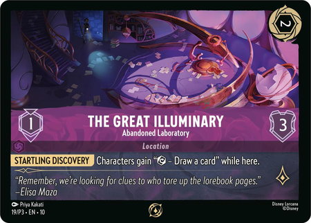 The Great Illuminary - Abandoned Laboratory - Disney Lorcana Promo Cards Disney Lorcana trading card