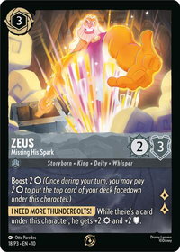 Zeus - Missing His Spark - Disney Lorcana Promo Cards (DLPC) #18 - Promo Disney Lorcana Trading Card