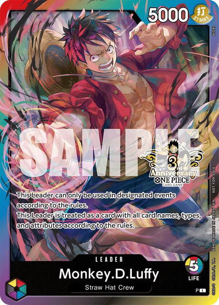 Monkey.D.Luffy (3rd Anniversary Tournament 3 Brothers Pack) - Carrying On His Will: 3rd Anniversary Tournament Cards One Piece trading card