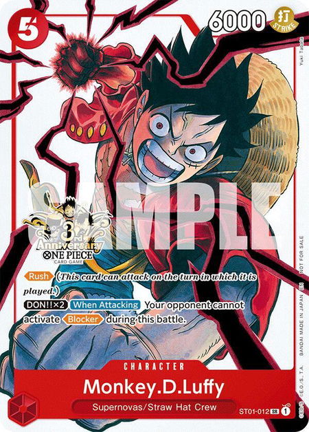 Monkey.D.Luffy - ST01-012 (3rd Anniversary Tournament 3 Brothers Pack) - Carrying On His Will: 3rd Anniversary Tournament Cards One Piece trading card