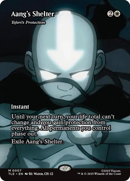 Aang's Shelter - Teferi's Protection (Borderless) trading card from Avatar: The Last Airbender: Eternal-Legal Aang's Shelter - Teferi's Protection (Borderless) - Avatar: The Last Airbender: Eternal-Legal Magic: The Gathering trading card