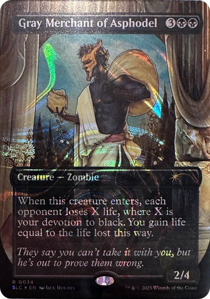 Gray Merchant of Asphodel (Halo Foil) trading card from Secret Lair Countdown Kit Gray Merchant of Asphodel (Halo Foil) - Secret Lair Countdown Kit Magic: The Gathering trading card