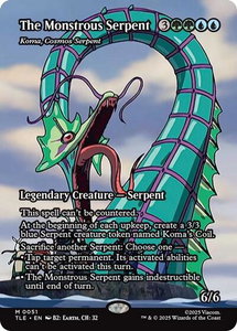 The Monstrous Serpent - Koma, Cosmos Serpent (Borderless) - Avatar: The Last Airbender: Eternal-Legal (TLE) #51 - Mythic Rare Magic: The Gathering Trading Card